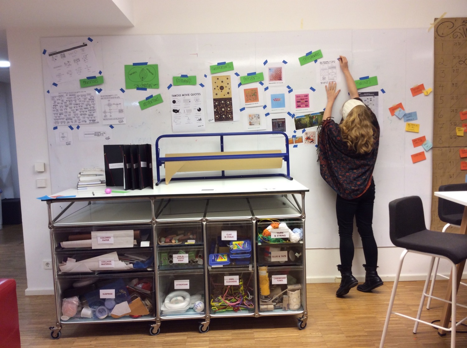 Posting things on the wall at the HPI D-School